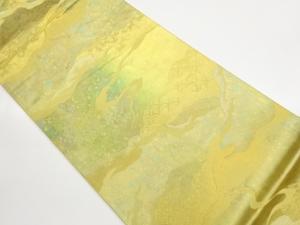 引箔青海波に抽象模様織出し袋帯